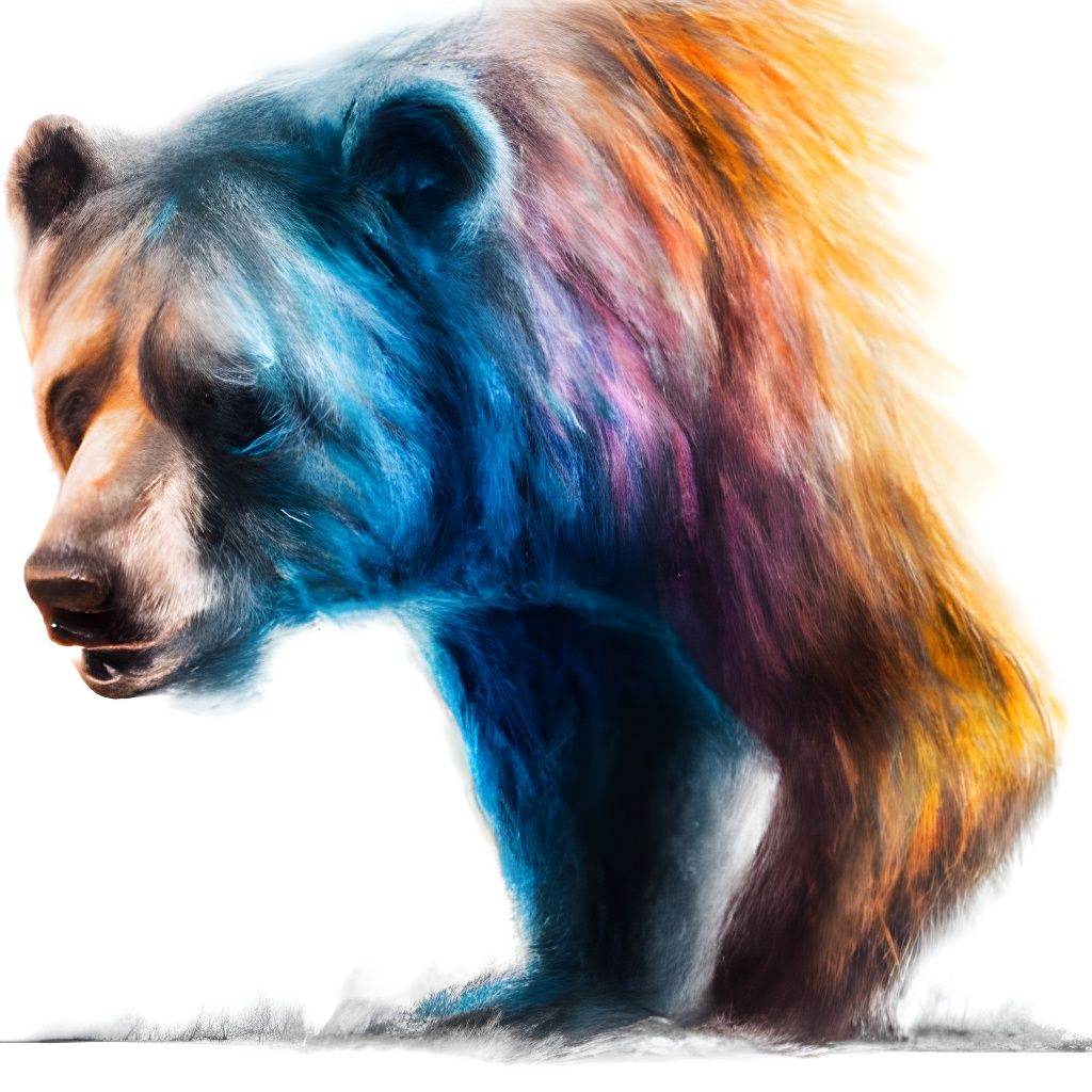 Colorful Bear Sketch Created with Pencils