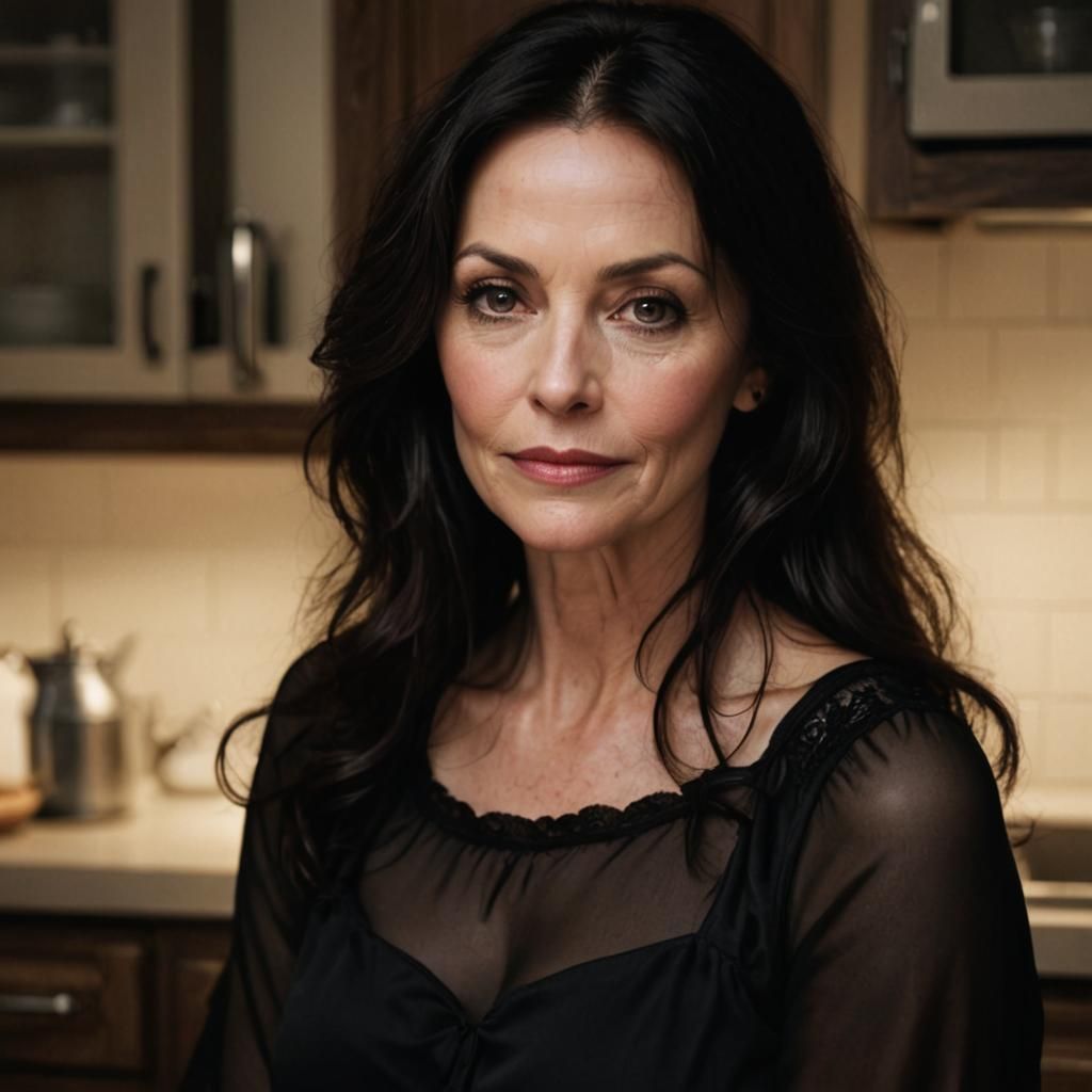 Beautiful Woman in Nightgown, Close-Up Portrait
