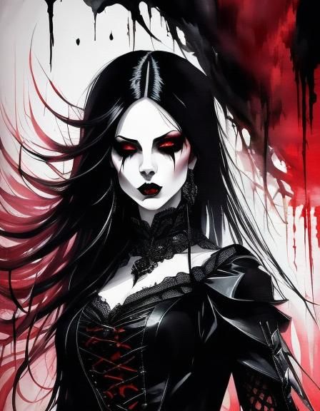 Vampire Blood Artist in Dark Fantasy Style