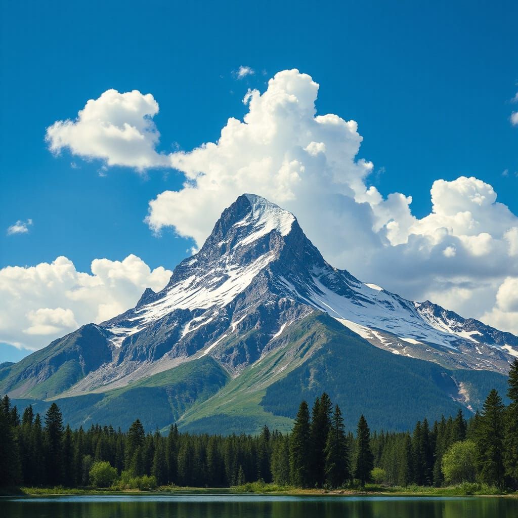 Majestic Mountain Landscape in Realistic Style