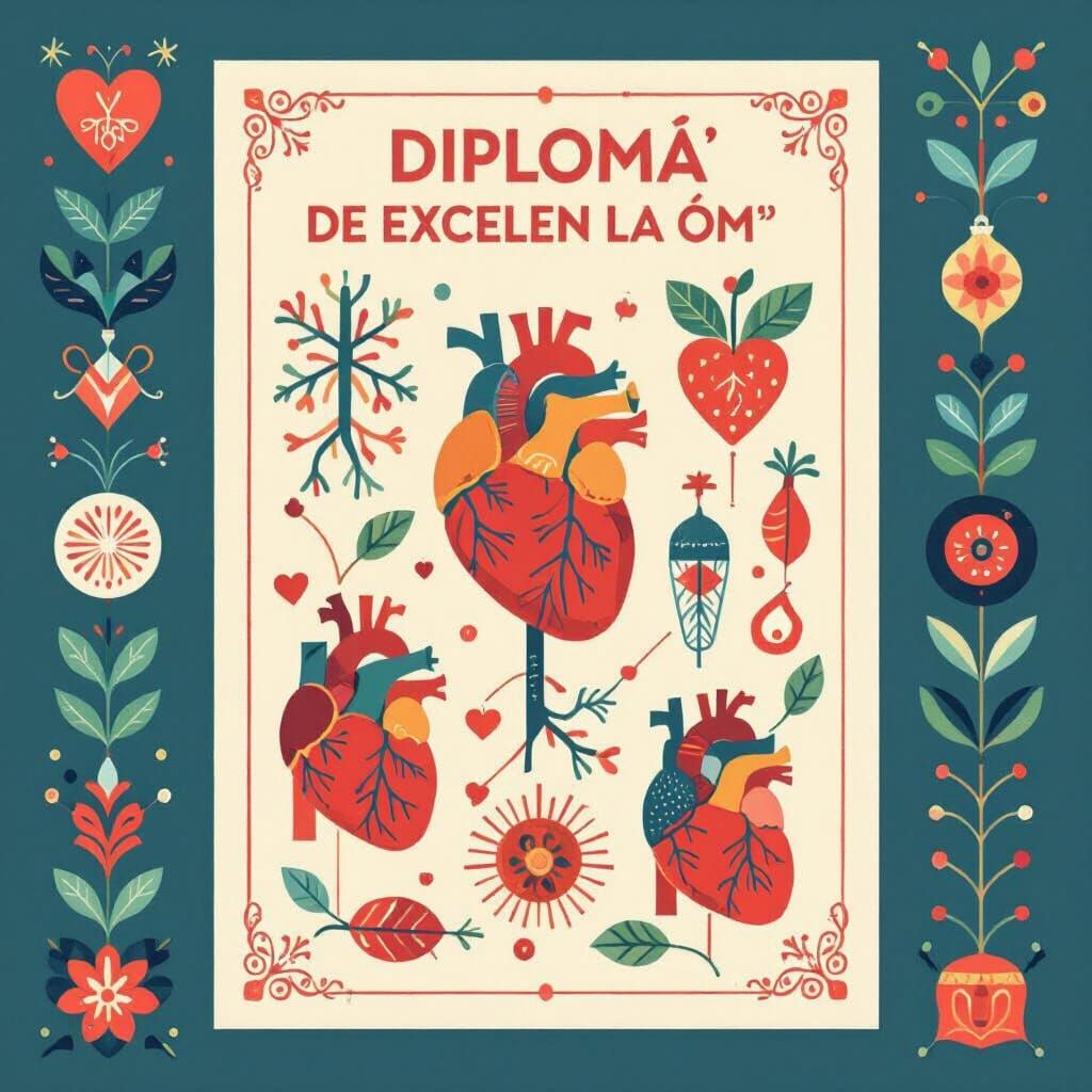 Circulatory System Diploma in Vintage Medical Style