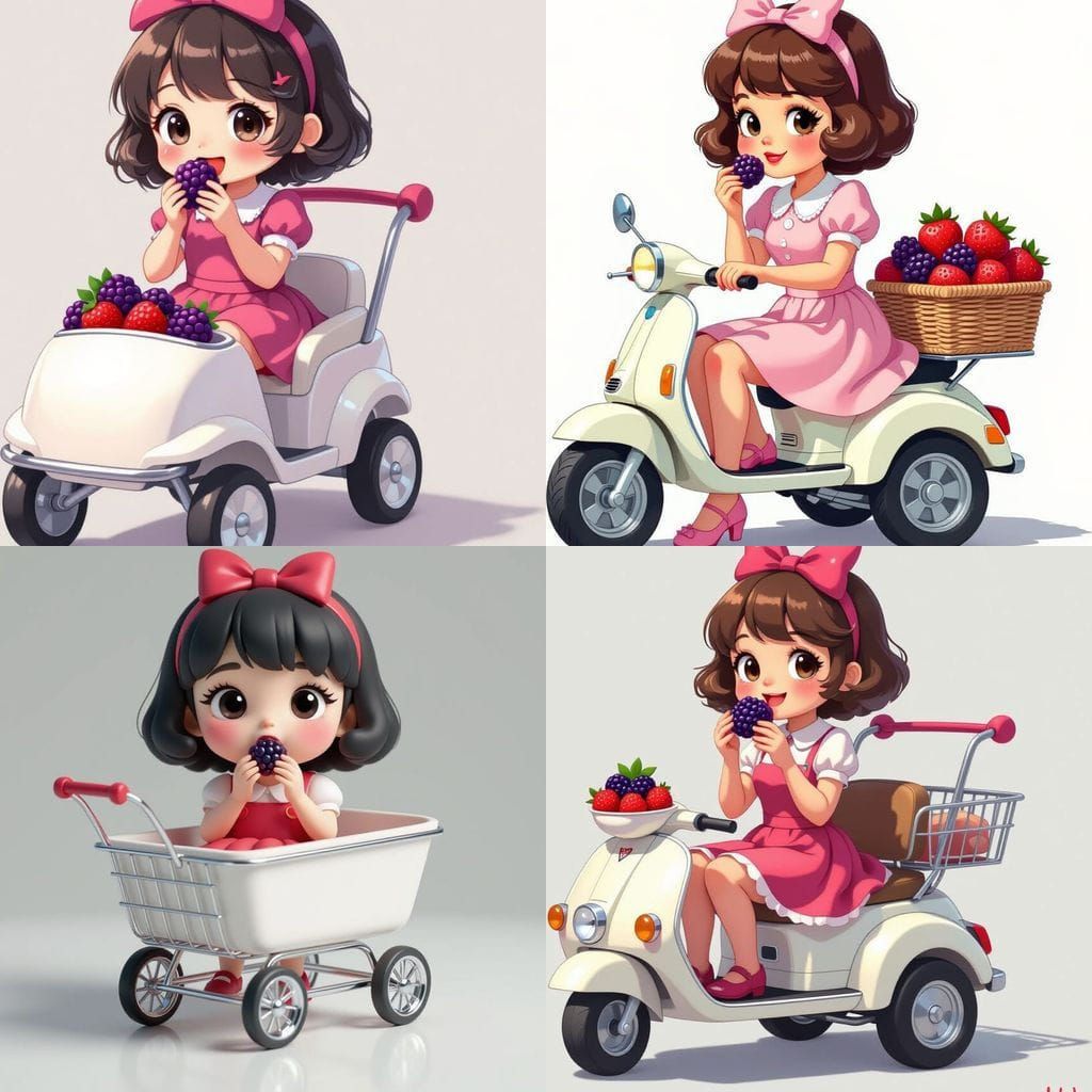 Hyper-Realistic Lila Shortcake Eating a Blackberry