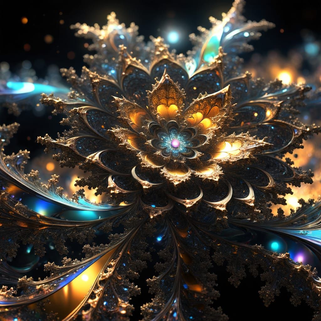 Stained Glass Fractal Core Macro Photography