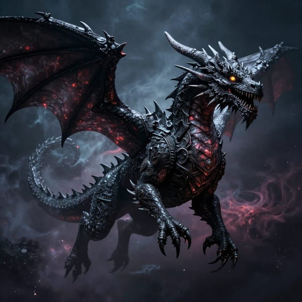 Obsidian Dragon in Gothic Nebula