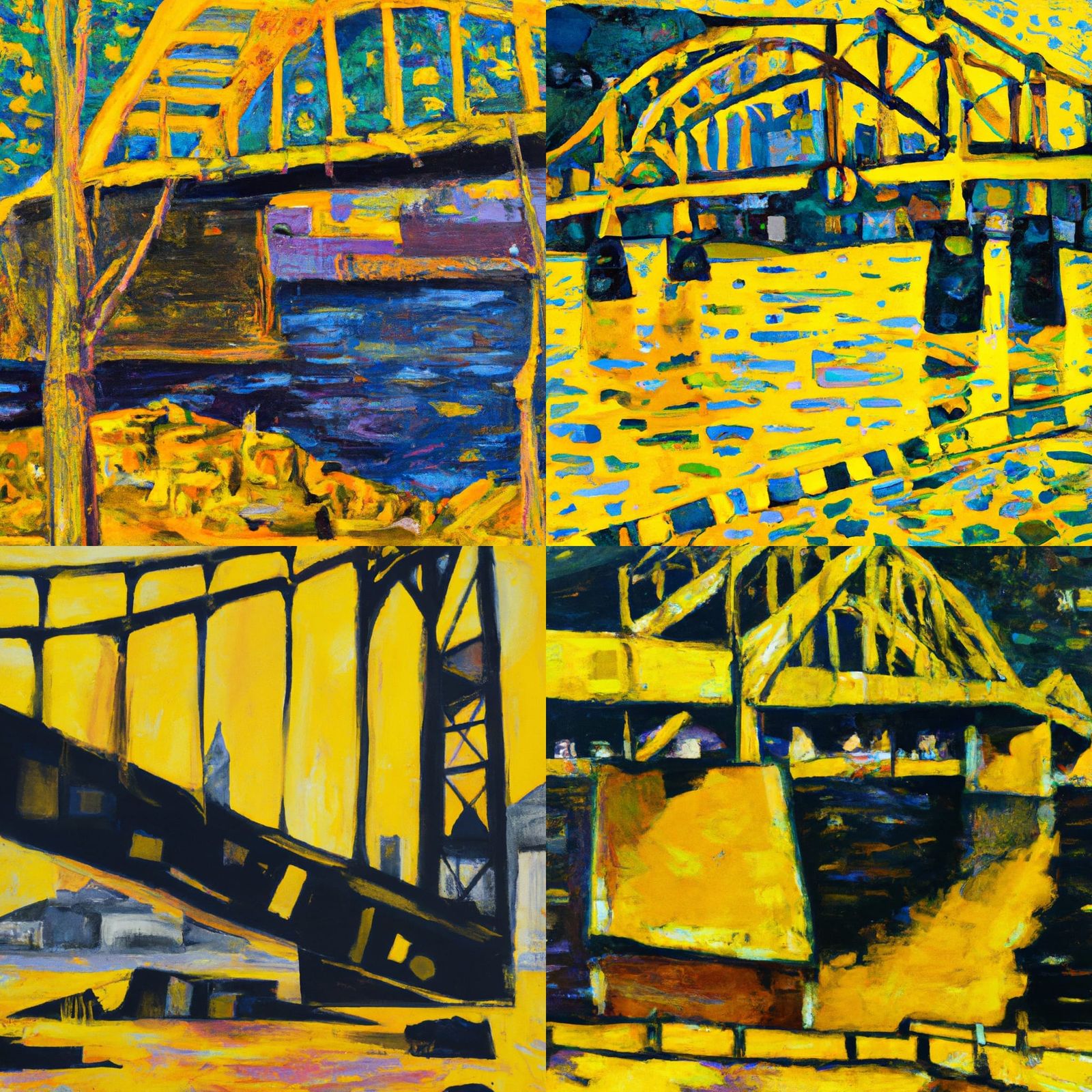 Pittsburgh Bridge Collapse: Figurative River Painting