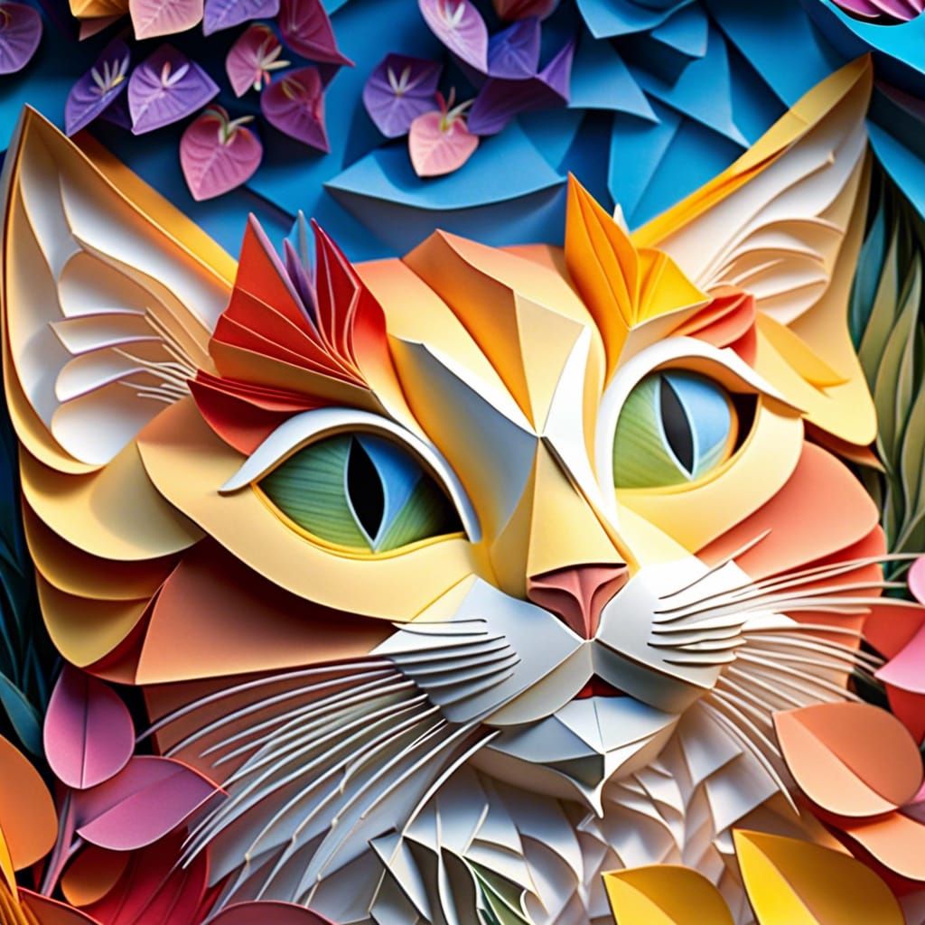 Origami Cat Inspired by Studio Ghibli, Pixar