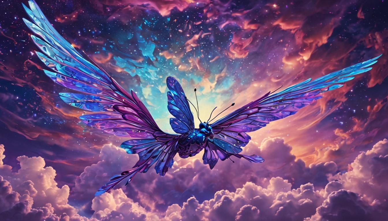 Glowing Entity in a Cosmic Surrealism Dreamscape