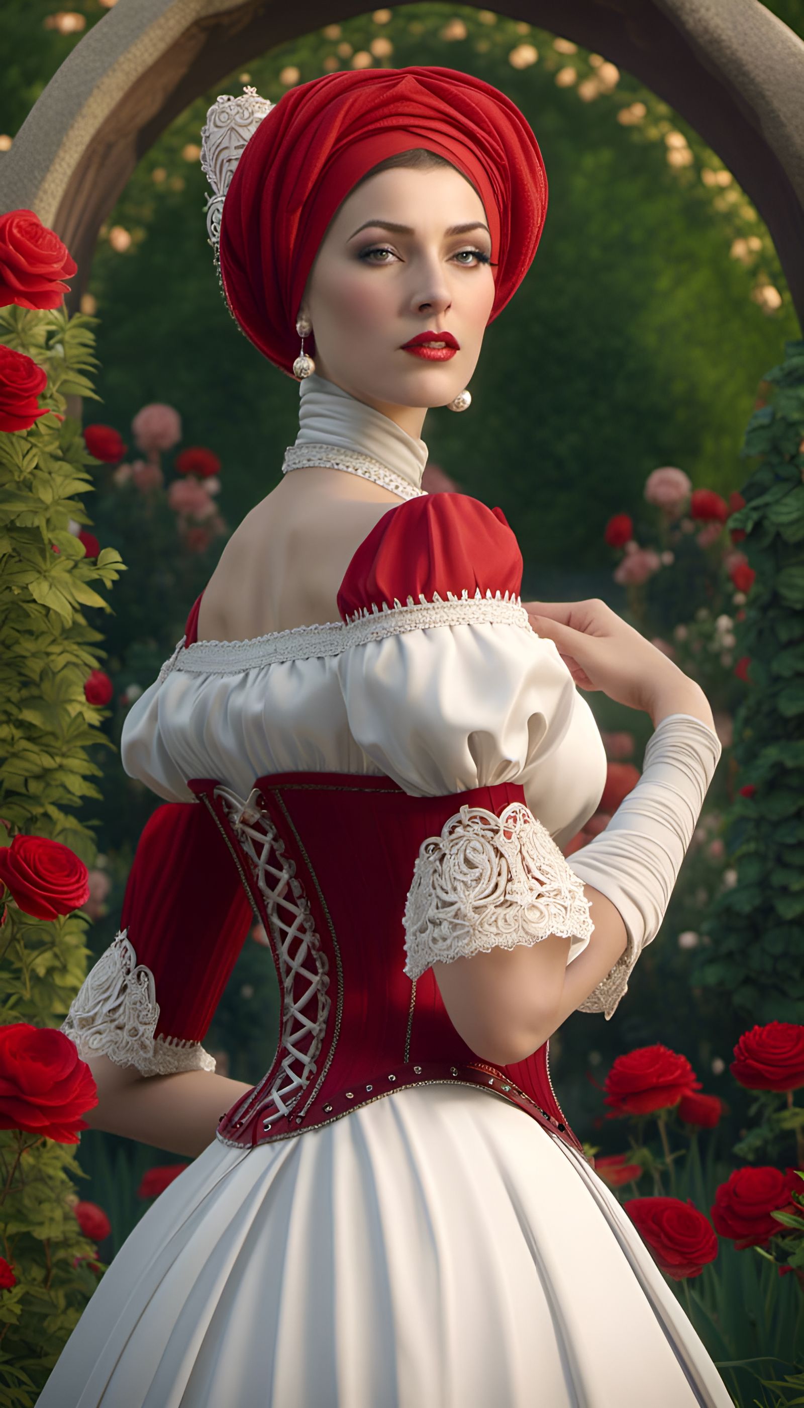 Enticing Queen of Hearts in Mystic Garden