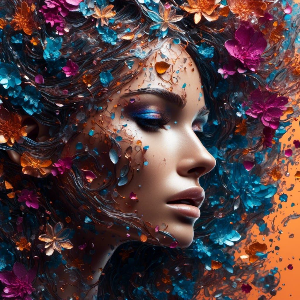 Hyperrealistic Close-Up Portrait in Splash Art Style