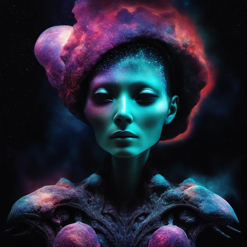 Intricate Alien Nebulae in Infrared: Cosmic Serenade