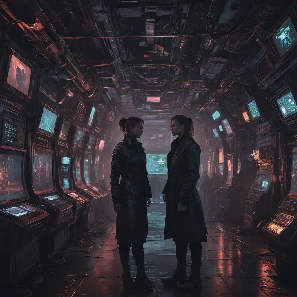 Cyberpunk Investigator in Gritty Cinematic Concept Art