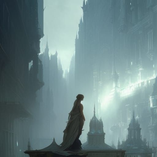 Silver Object in Dark Fantasy Style