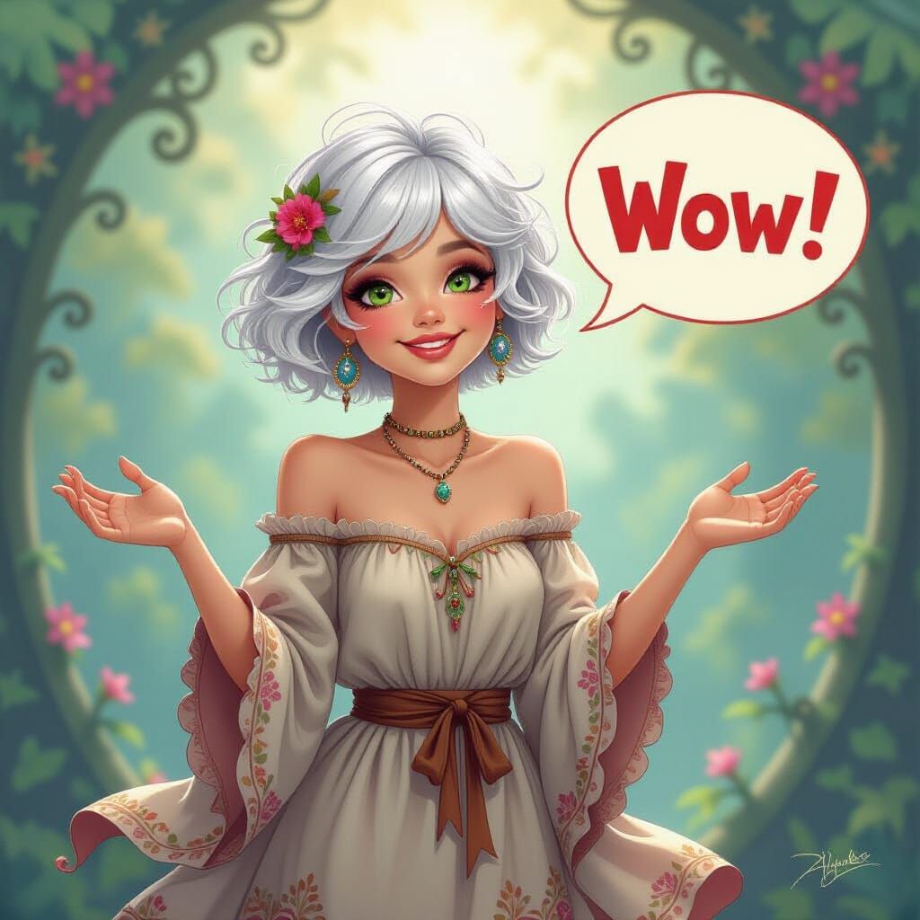 Whimsical Hippie Creature With Sparkly Eyes