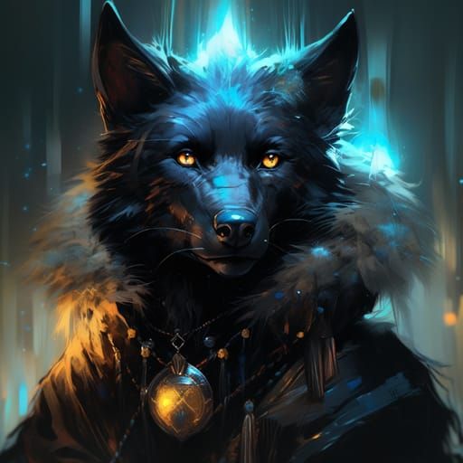 Mystical Warlock Wolf Image