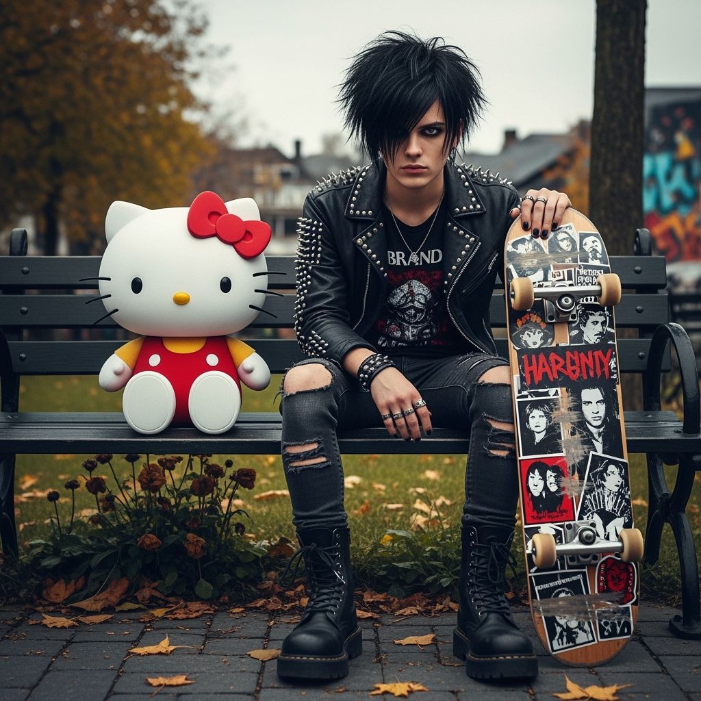 Hello Kitty and Emo Boyfriend Portrait