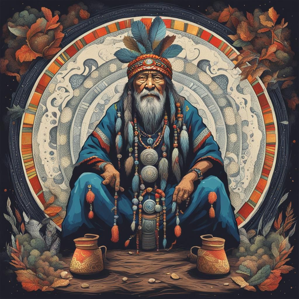 AI Generated Image of a Wise Shaman