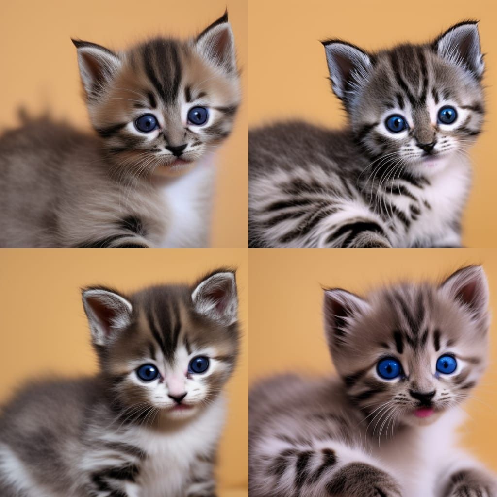 Cute Kittens Generated by AI