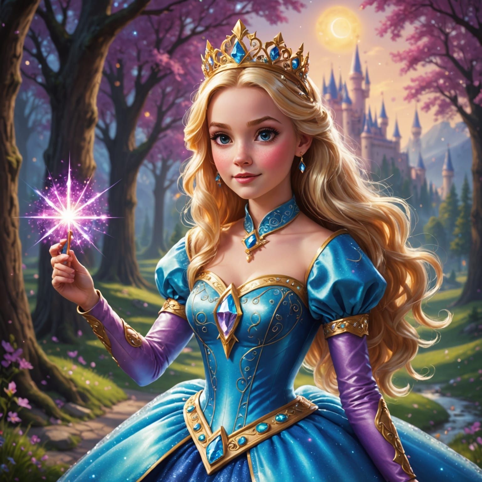 Glowing Cyberpunk Princess Portrait