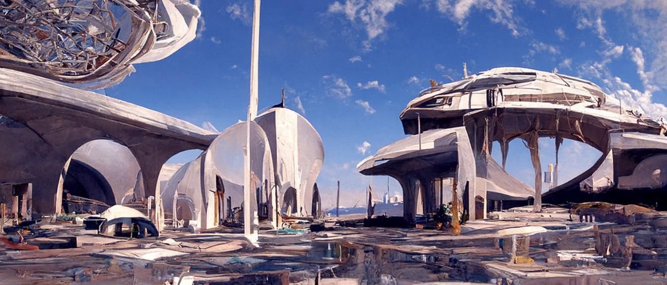 Intricate Solarpunk Architecture on Lunar Colony