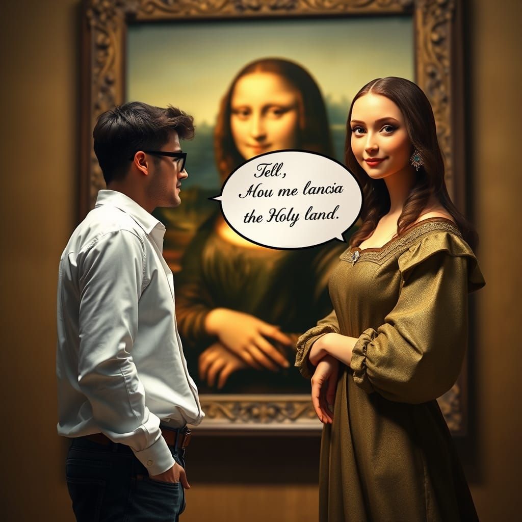 Mona Lisa Awakens in Hyperrealistic Art