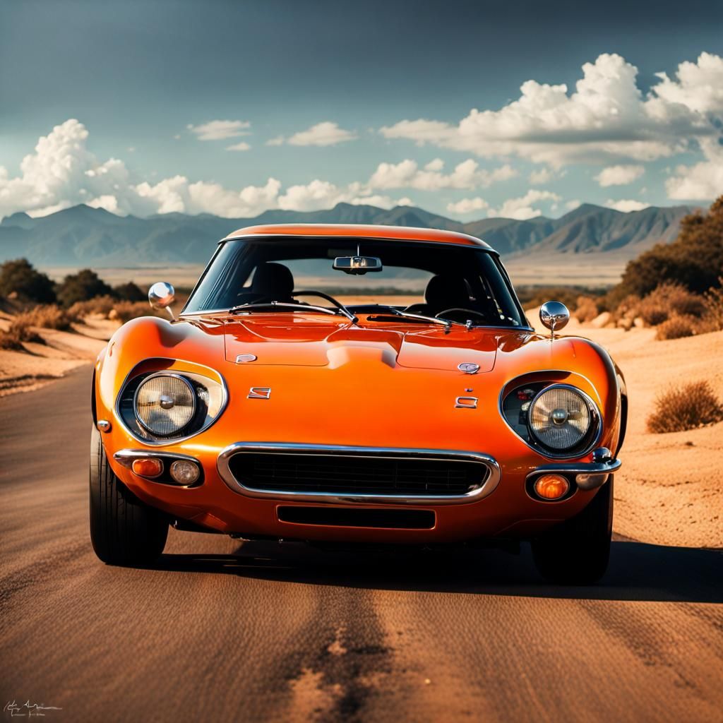 Orange 1969 Toyota 2000 GT Portrait