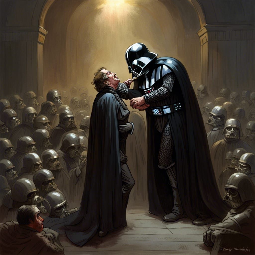 Darth Vader Force Choke in Horror Style