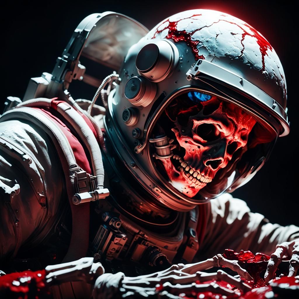 Surrealist Horror: Astronaut's Visceral Nightmare