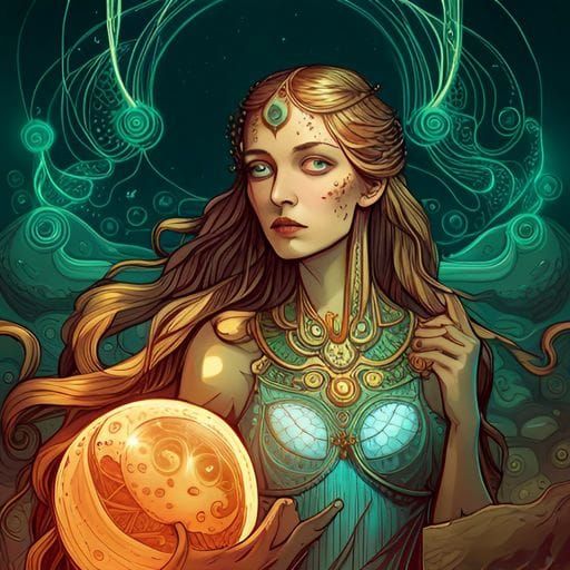 Bioluminescent Moon Goddess