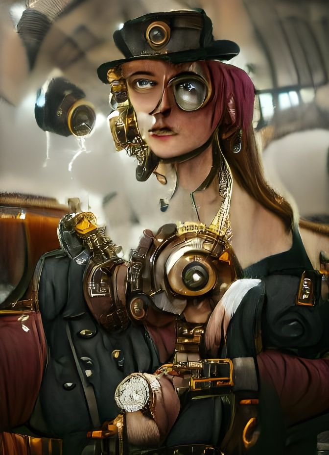Steampunk Woman: Polished Artstation Design
