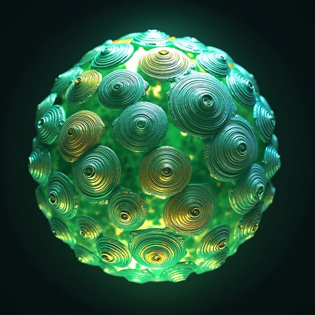 Vibrant Orb with Geometric Graffiti Art