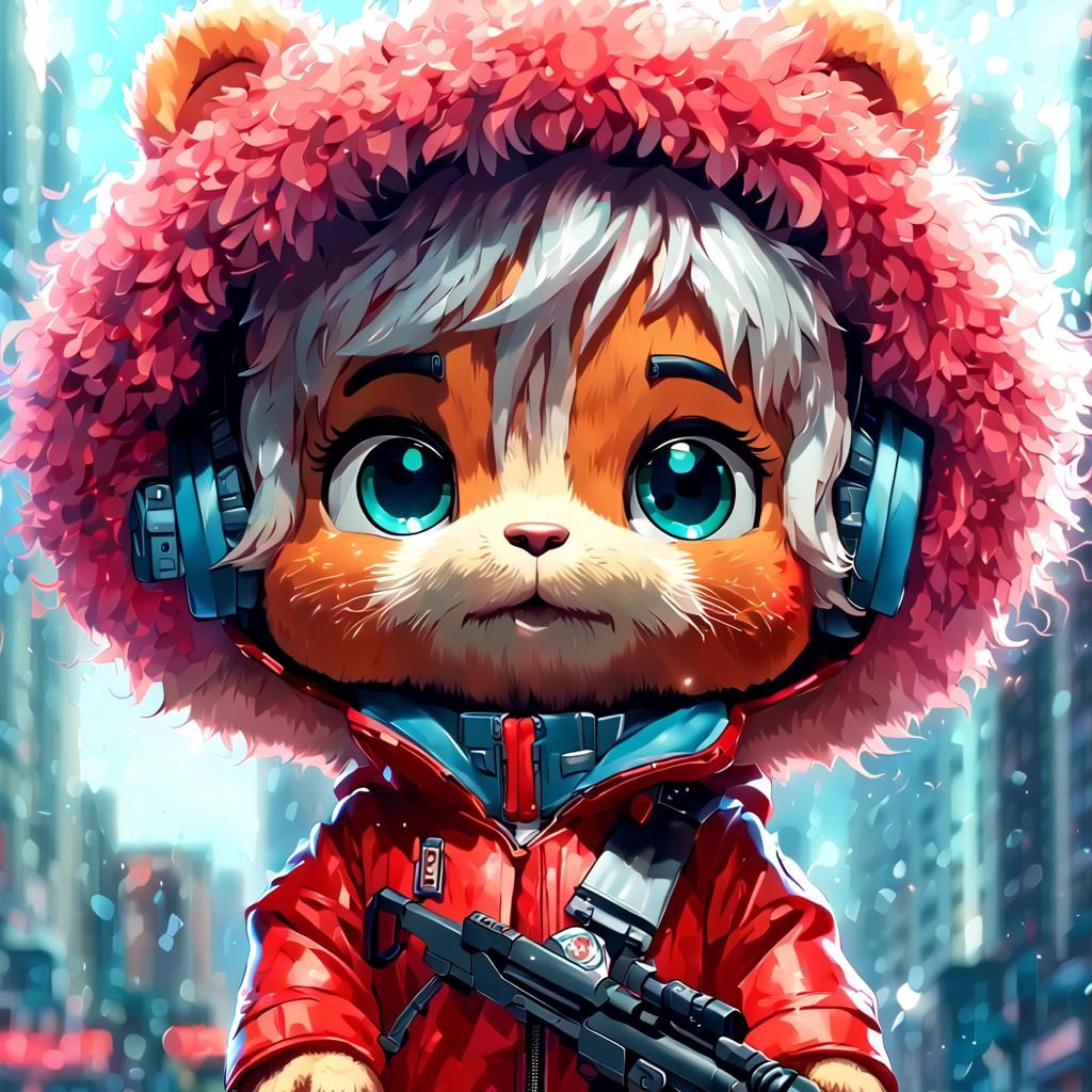 Sad Teddy Ruxpin Portrait in Hyperrealistic 3D