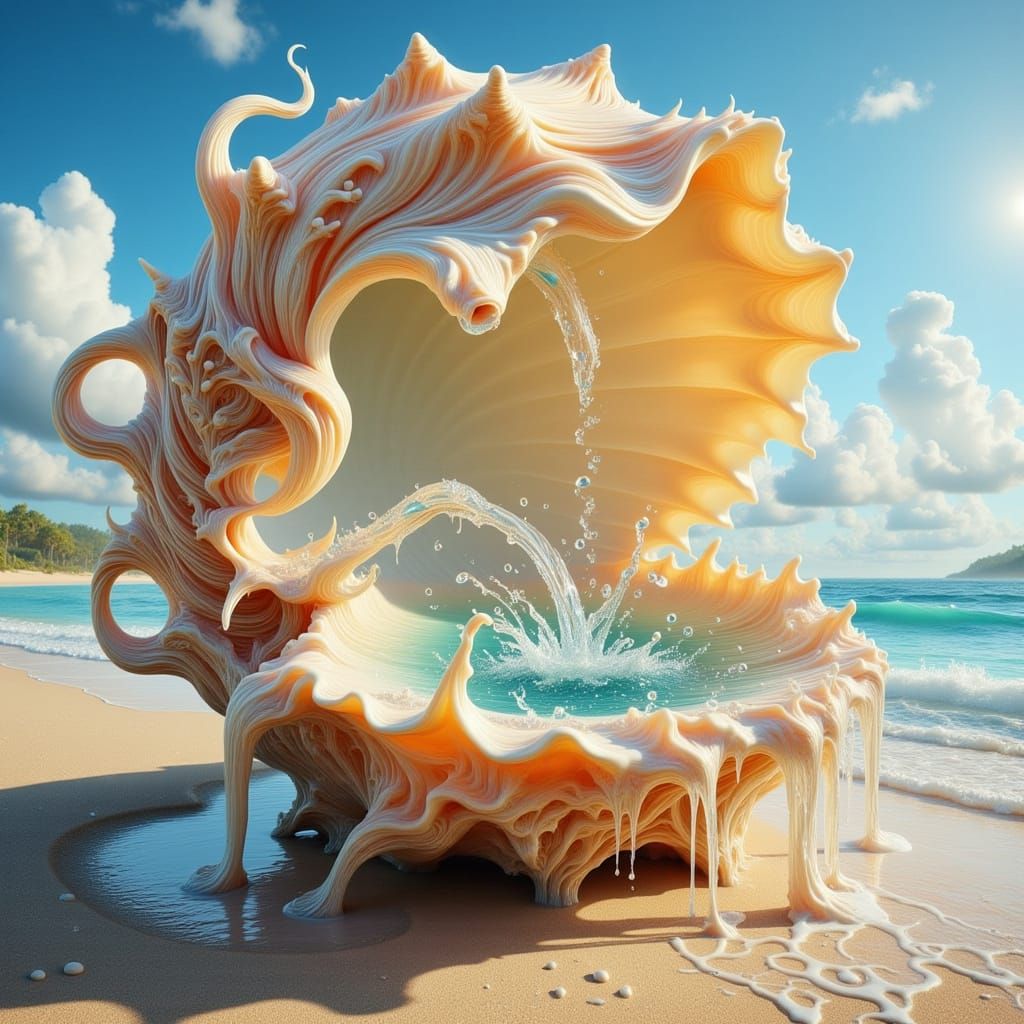Fantasy Seashell with Winding Stream