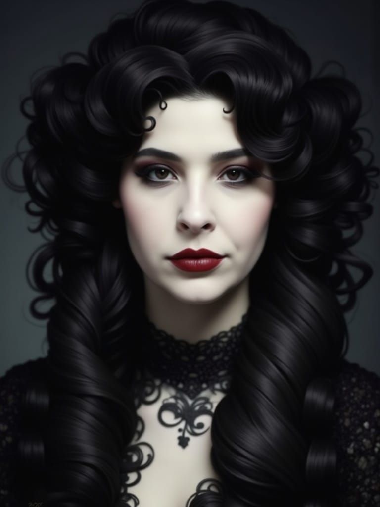 Gothic Beauty in Oil Painting Style