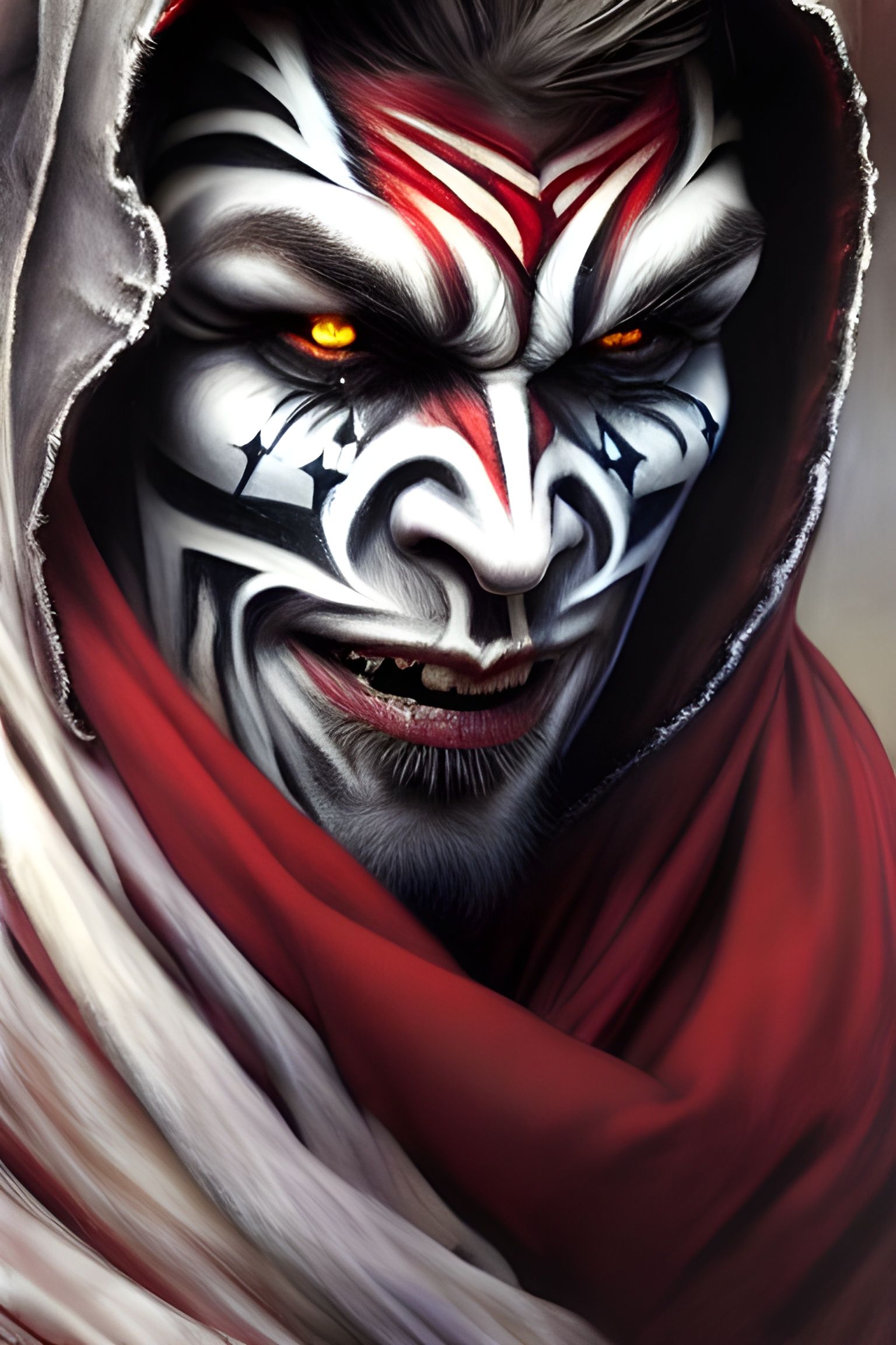 Deadly Orc Portrait with Runic Face Paint