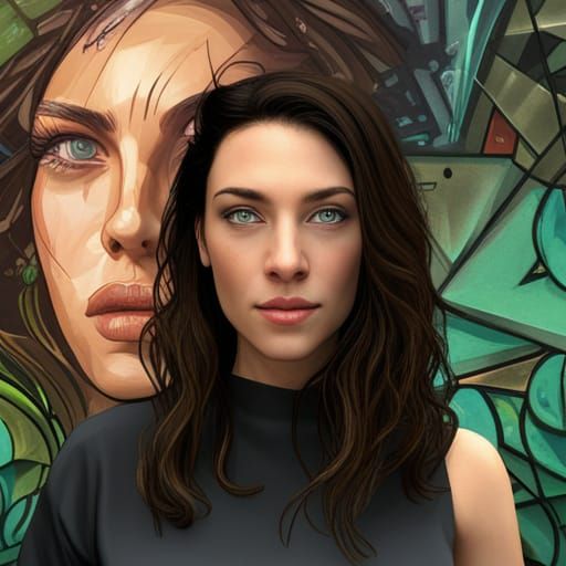 Intricate Graffiti Portrait of a Girl in Art Nouveau Style