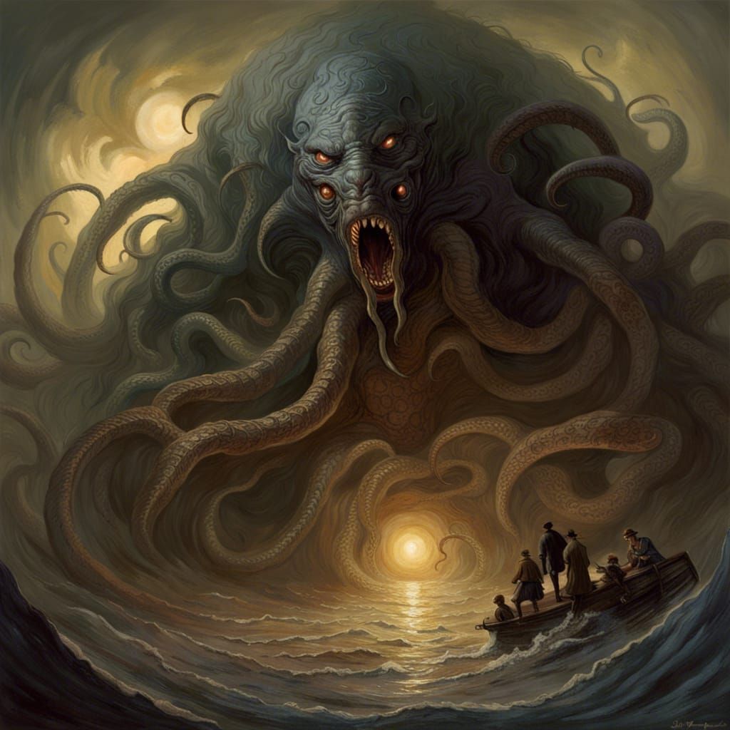 Eldritch Horror in Engraving Style