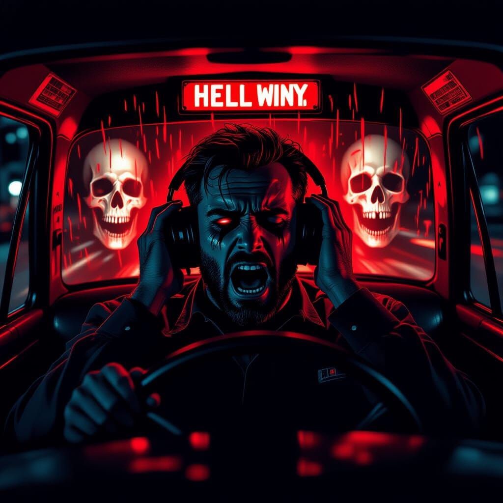 Gothic Horror Taxi Ride With Ghostly Static