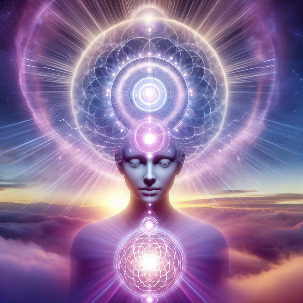 Ethereal Finnish Character with Light Purple Aura