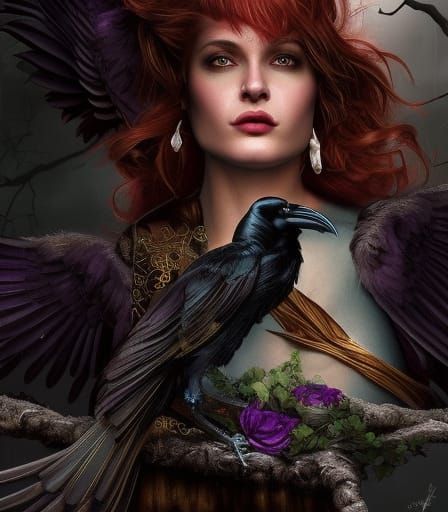 The Woman and Her Raven