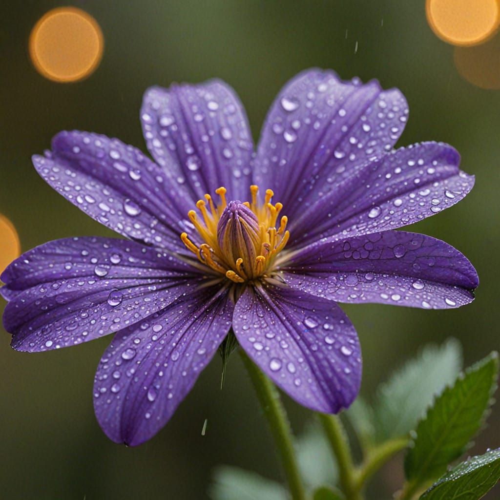 Dewy Purple Bloom in Soft Morning Light
