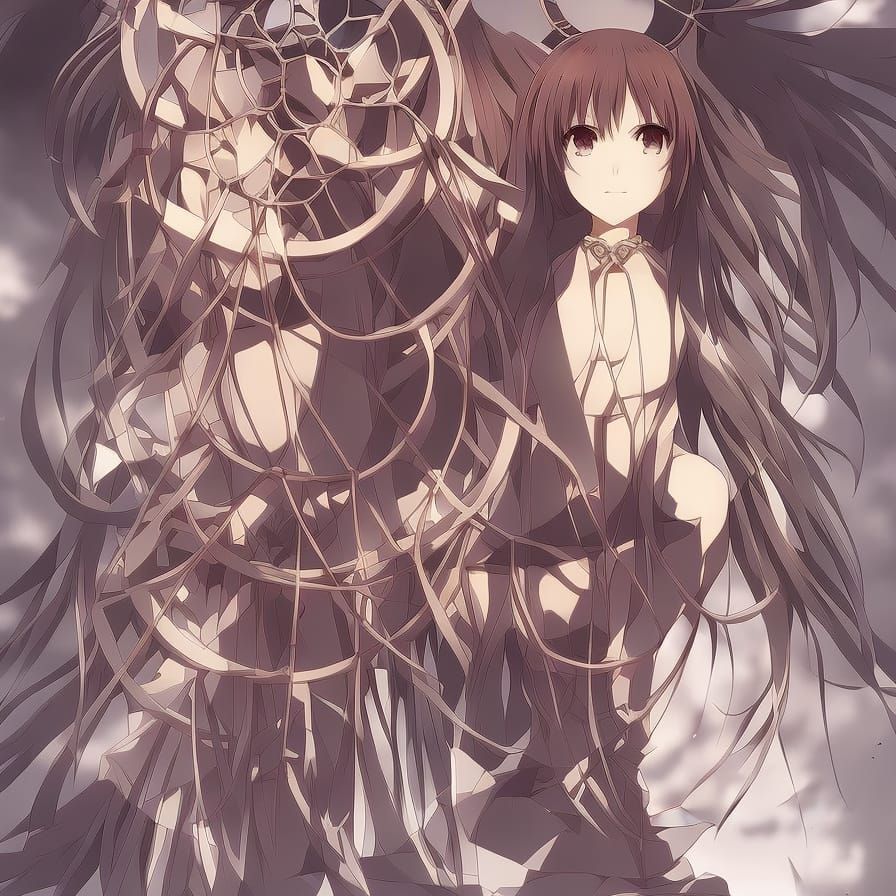 Anime Girl in Dreamcatcher, Manga Style Art