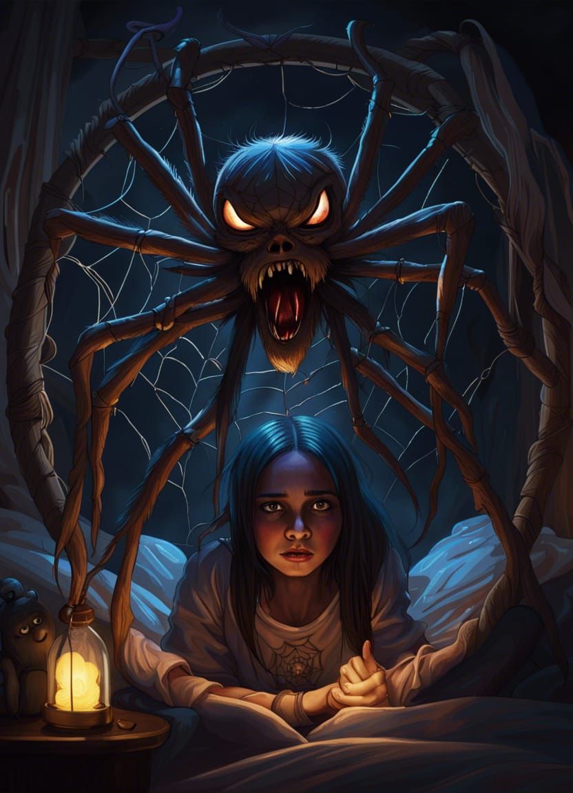 Scary Spider Monster in Dreamcatcher at Night