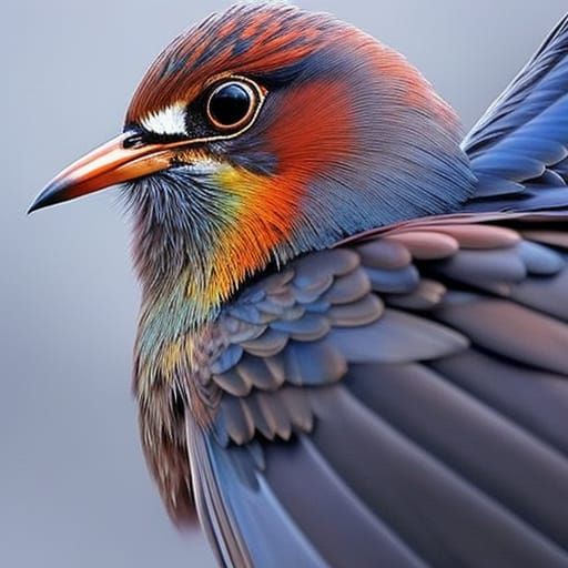 Hyperrealistic Bird Portrait in Splash Art Style