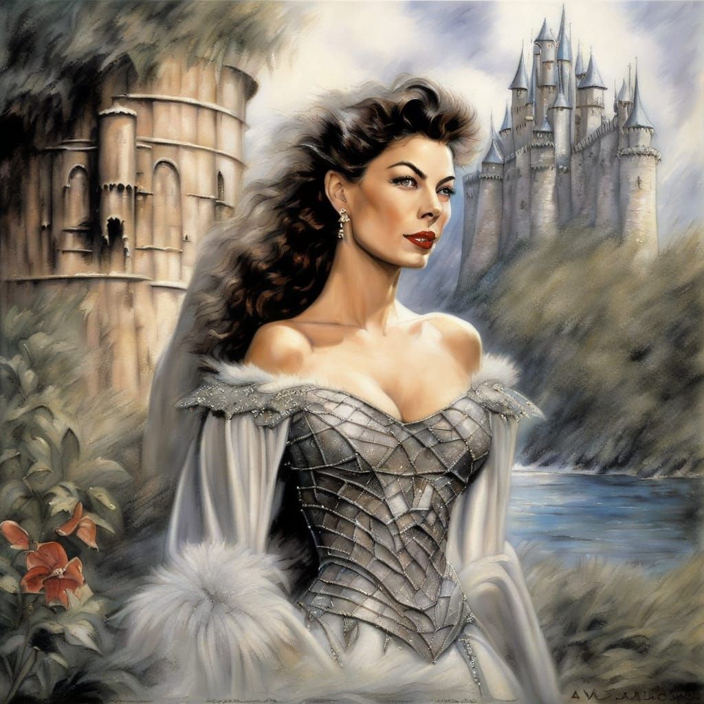 Queen Guinevere Portrait in Impressionistic Oil Style