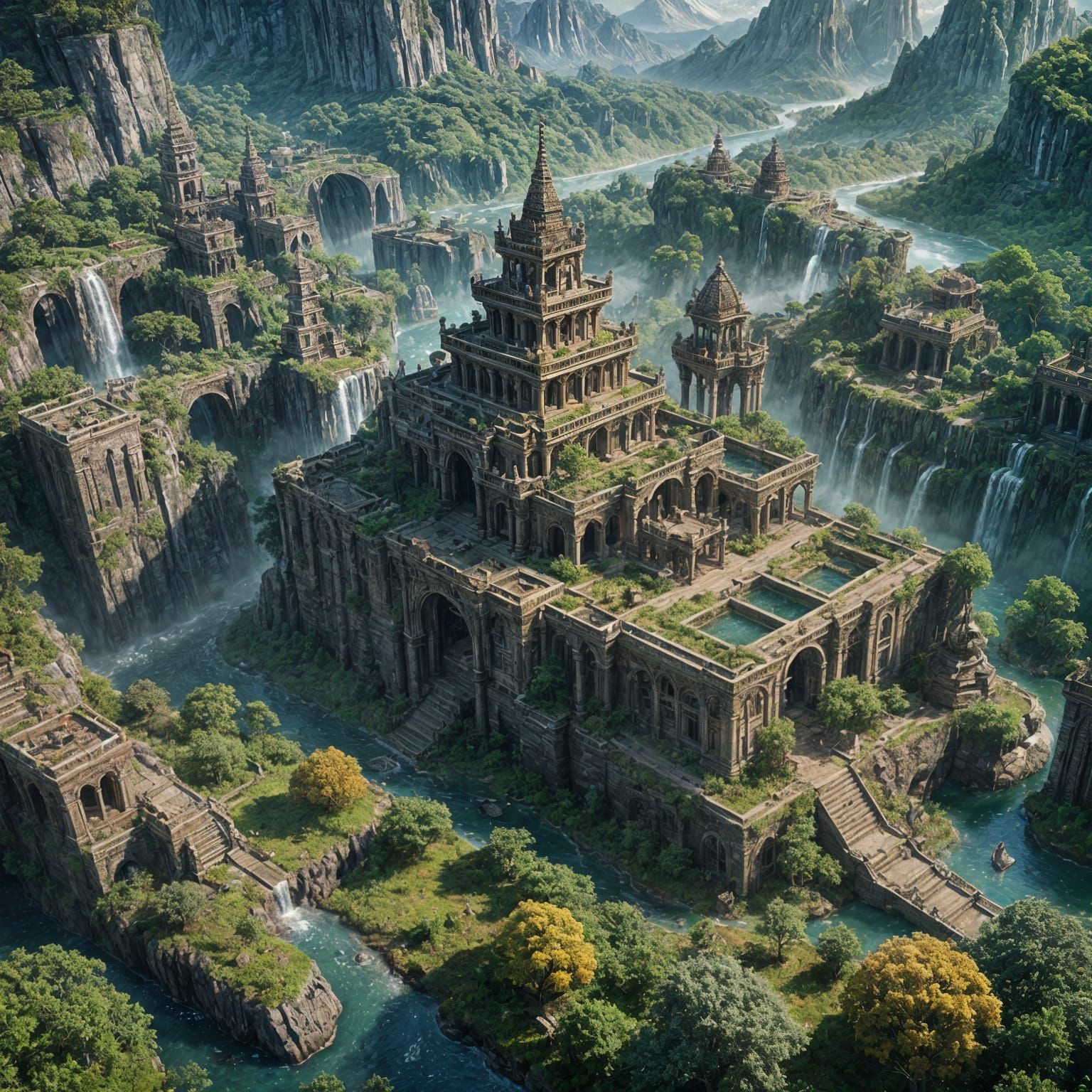 Lost Civilization Reclaimed by Nature: Fantasy Art