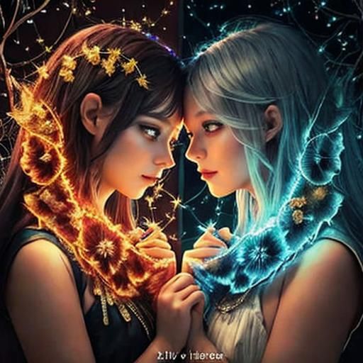 Surrealistic Pillow Fight Under Starry Night