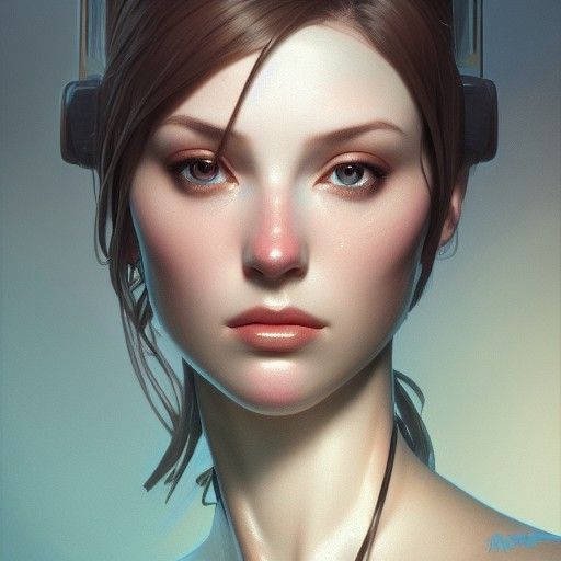 Hyperdetailed Female Robot Portrait in 8K Resolution