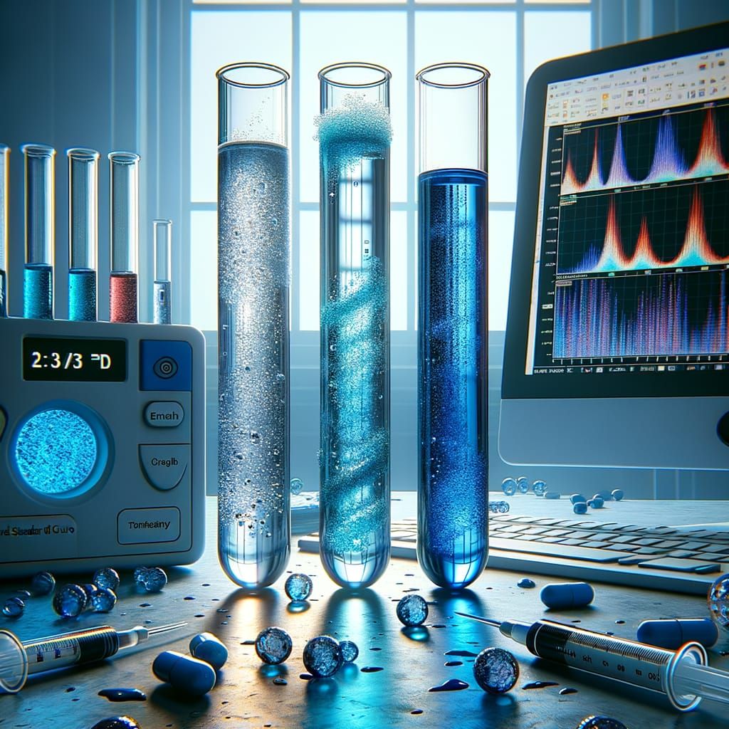 Hyperrealistic Test Tubes in Laboratory Setting