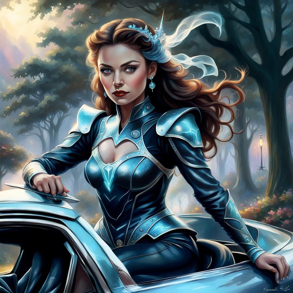 Ethereal Mistress on Tesla: Hyperdetailed Fantasy Art