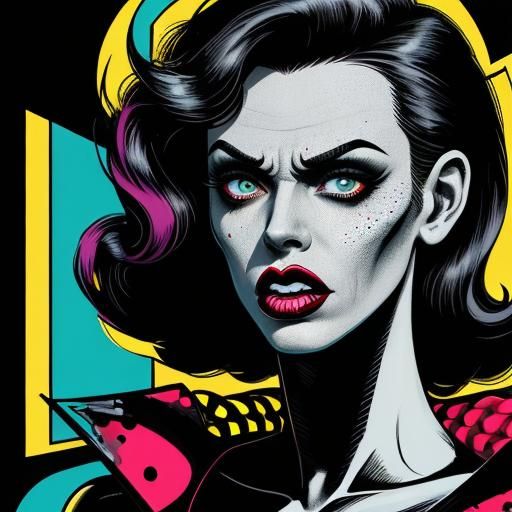 Rockabilly Zombie in Pop Art Style